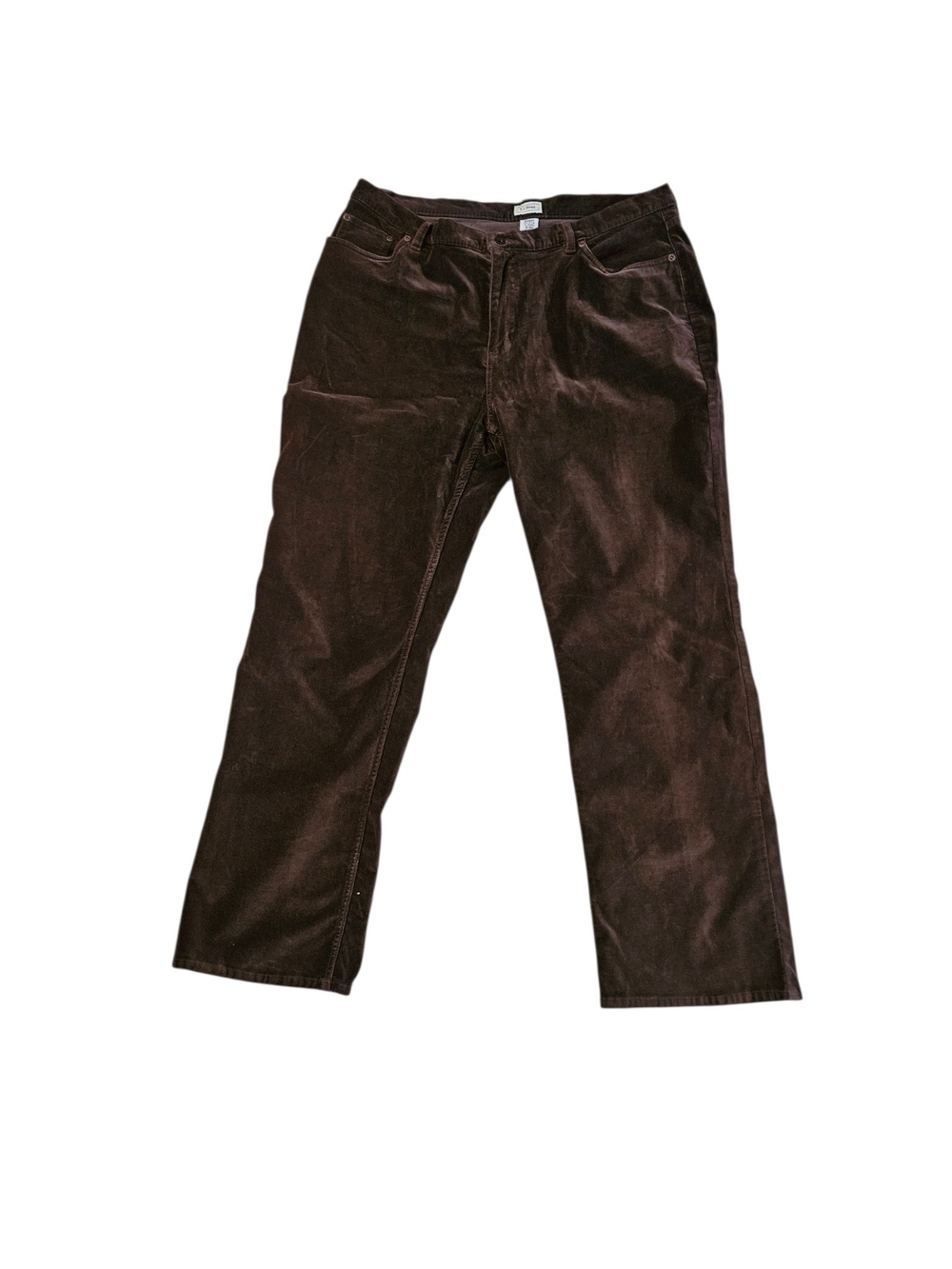L.L. Bean Wide Leg Velvet Pants - Chocolate Brown Sz 18